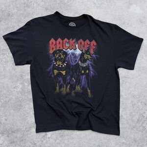 ODM Y2K Bold Graphic Black Tee with Rottweiler Design